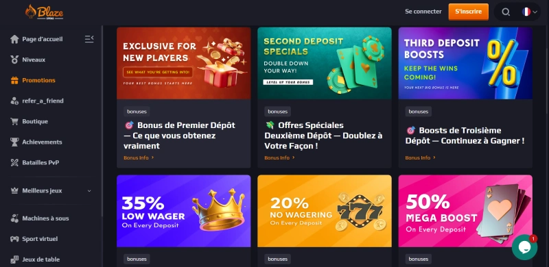 capture decran promotions blaze spins