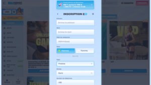 inscription sur onlyspins étape4