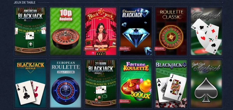 jeux de table sur betwarts