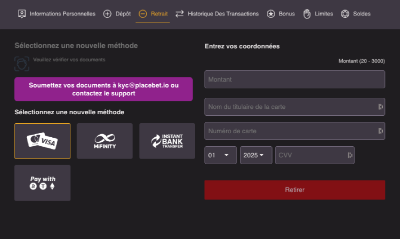demande de retrait cresus casino les moyens de retrait sur placebet