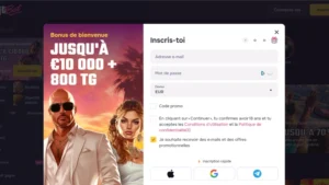 capture decran inscription etape 2 gtbet