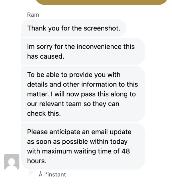 capture decran service client gqbet