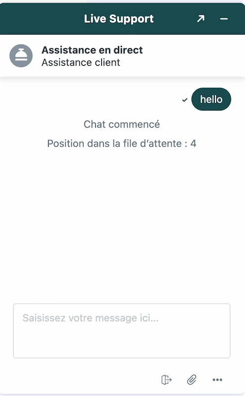 Capture d'écran du service client sur PlayID