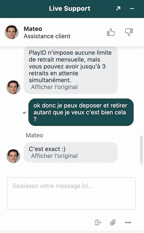 Capture d'écran de la vérification kyc sur PlayID
