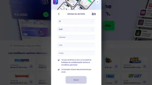 Capture d'&eacute;cran de l'&eacute;tape 5 de l'inscription sur PlayID