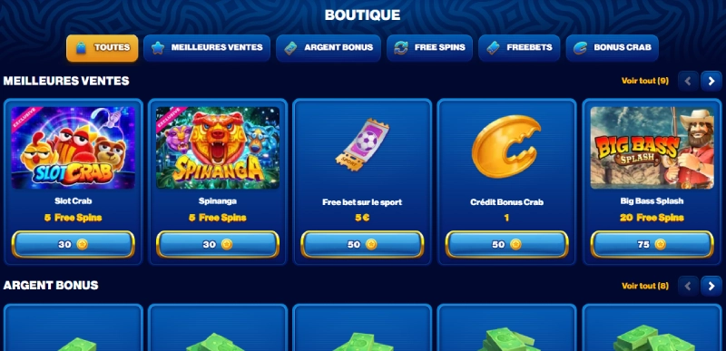 récompenses de fidélité sur spins of glory