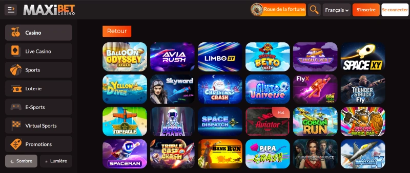 capture decran mini jeux maxibet