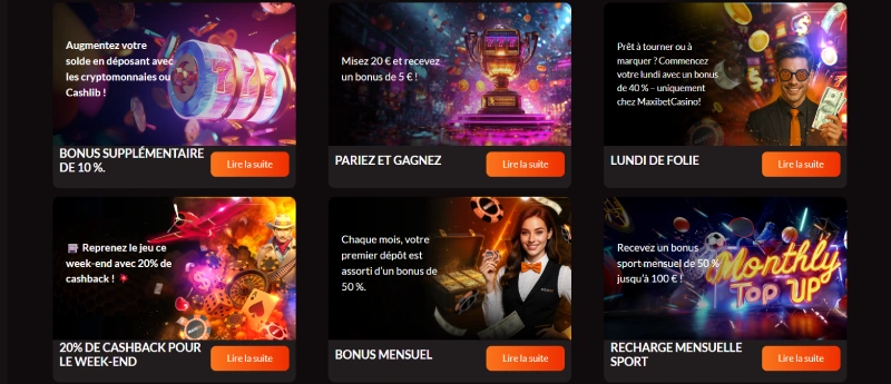 capture decran promotions maxibet