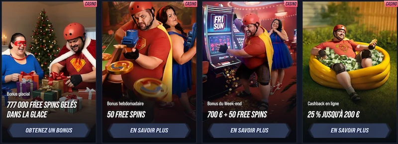 Capture d'écran des promotions de Vegas Hero