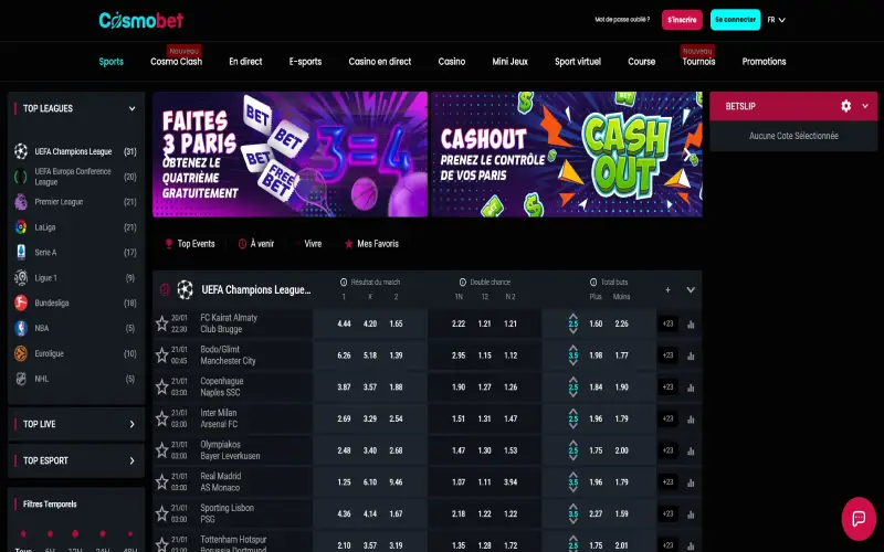 cosmobet paris sportifs