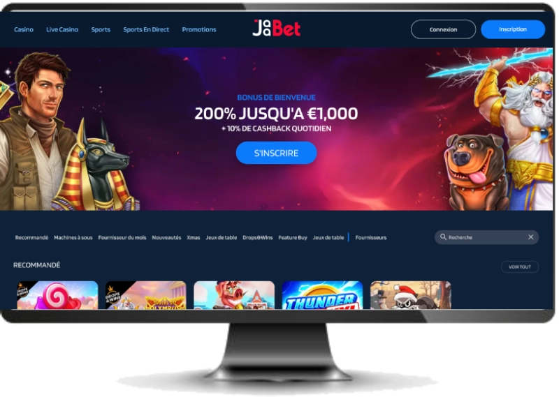 interface de jaabet sur ordinateur