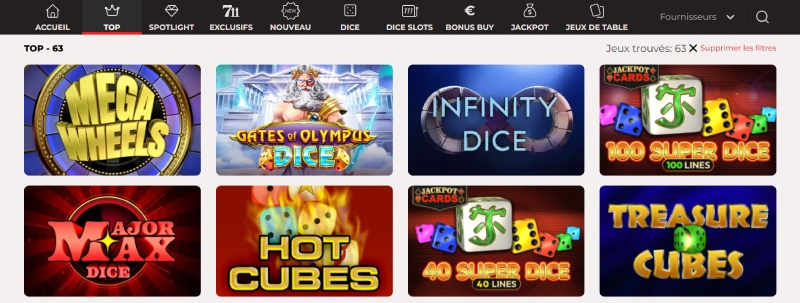 capture decran jeux casino 711