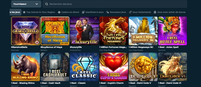 capture decran jeux de casino rollyspin