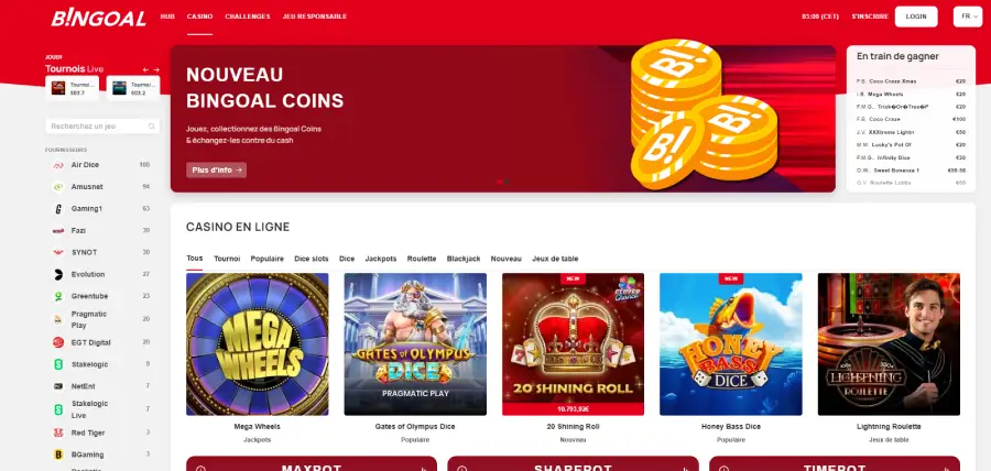 capture ecran accueil bingoal casino