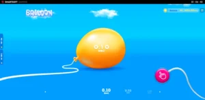 Ecran d'accueil du mini jeu Balloon