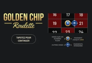 Ecran d'accueil de Golden Chip Roulette