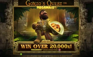 Ecran d'accueil de Gonzo's Quest Megaways