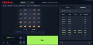 L'interface du jeu du Poulet