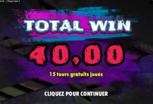 Un total des gains de 40 &euro; gr&acirc;ce &agrave; la partie bonus