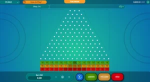L'interface du mini jeu Plinko