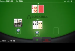Interface de Blackjack Neo montrant une main gagnante