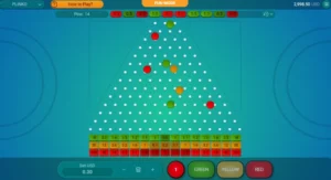 Une partie en cours sur le mini jeu Plinko