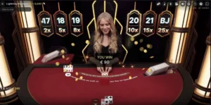 Main gagnante sur Lightning Blackjack