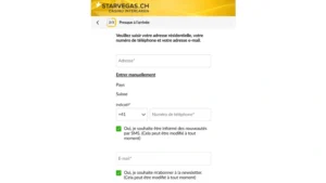 capture decran inscription etape 3 starvegas casino