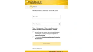 capture decran inscription etape 4 starvegas casino