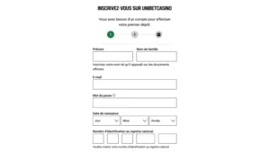 capture decran inscription etape 4 unibet belgique