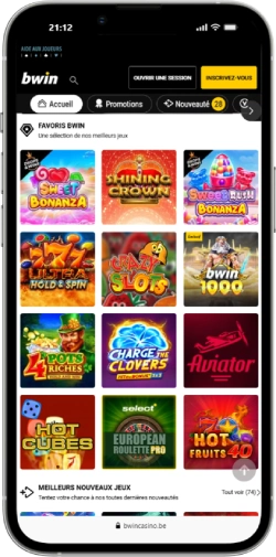 capture decran interface mobile bwin casino belgique