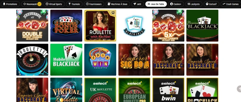 capture decran jeux de table bwin casino belgique