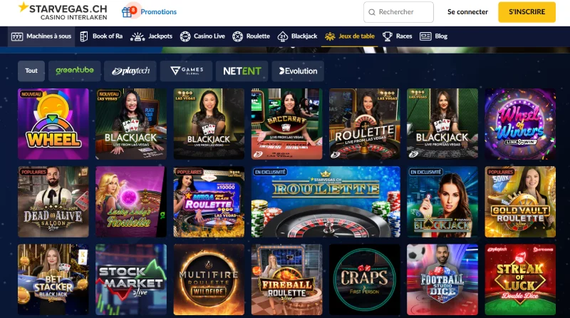 capture decran jeux de table starvegas casino