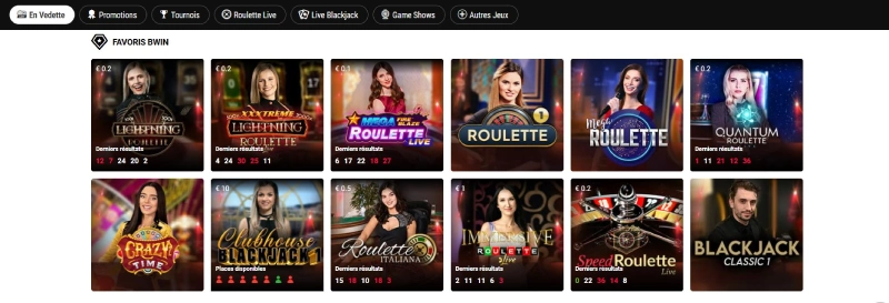 capture decran jeux live bwin casino belgique