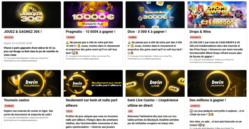 capture decran promotions bwin casino belgique