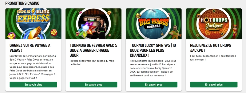 capture decran promotions unibet belgique