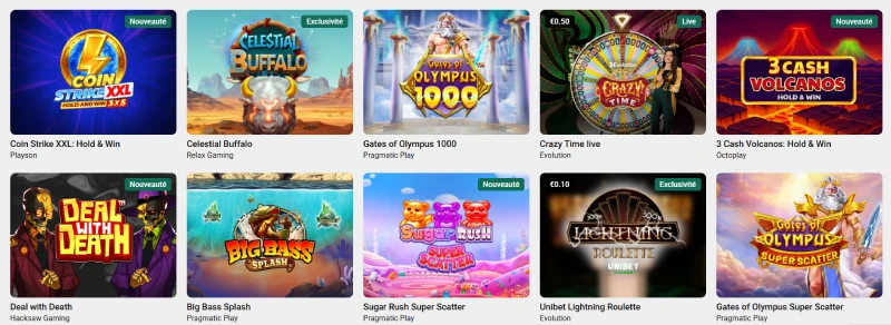 capture decran slots unibet belgique