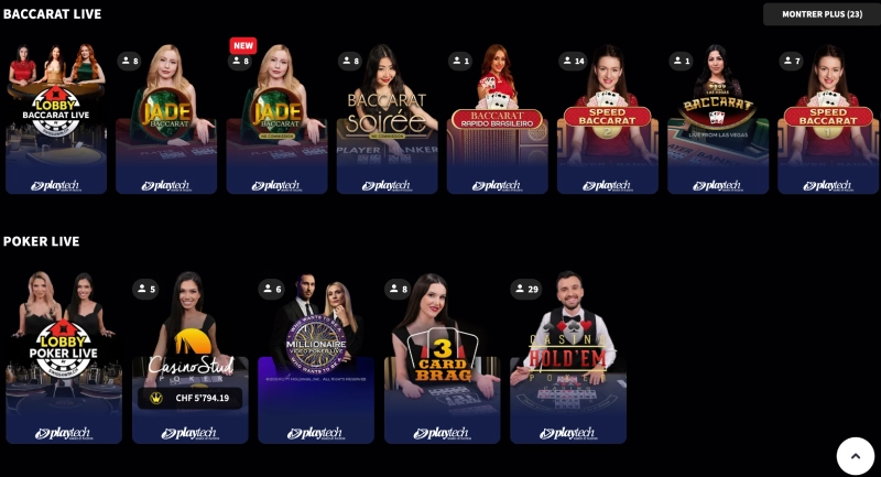 casino live sur swiss4win