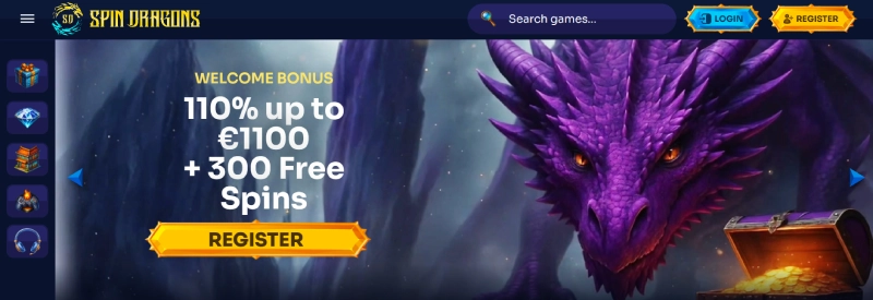 capture decran bonus de bienvenue spindragons
