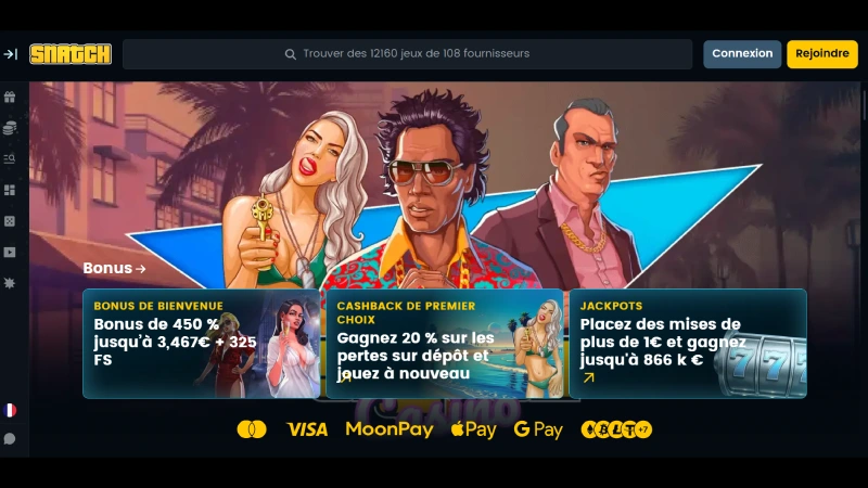 capture decran inscription etape 1 snatch casino