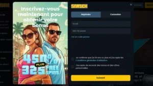 capture decran inscription etape 2 snatch casino