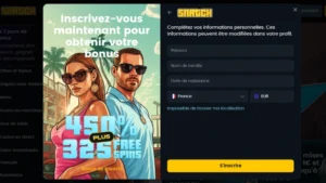 capture decran inscription etape 3 snatch casino