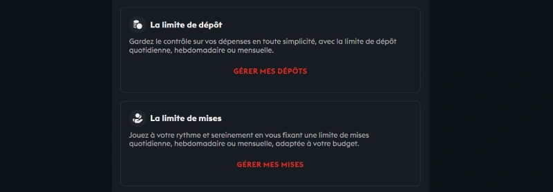 capture decran limites de depot casino