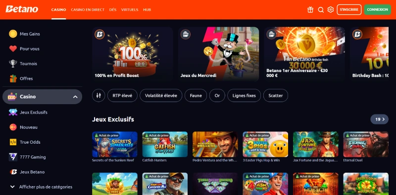 capture decran page accueil betano casino