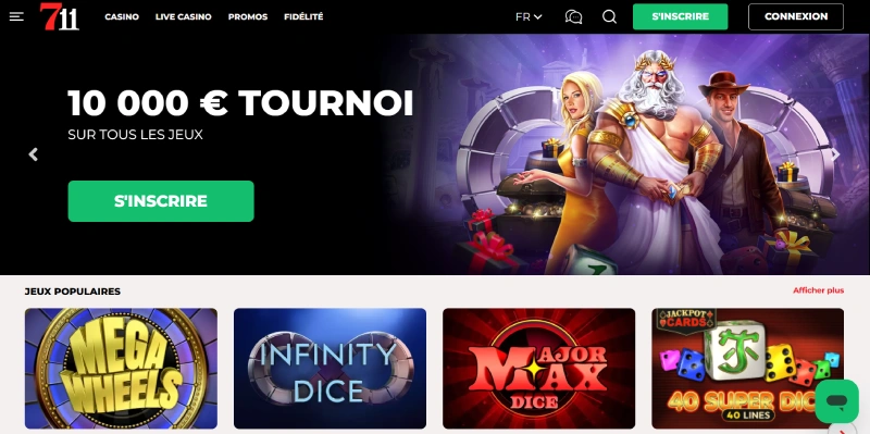 capture decran page accueil casino 711