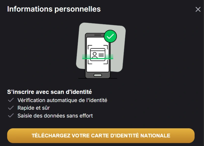 capture decran verification identite casino belge