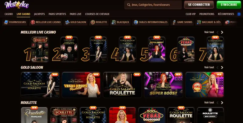 casino live sur westace