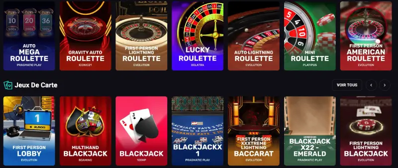 jeux de table sur bet riviera