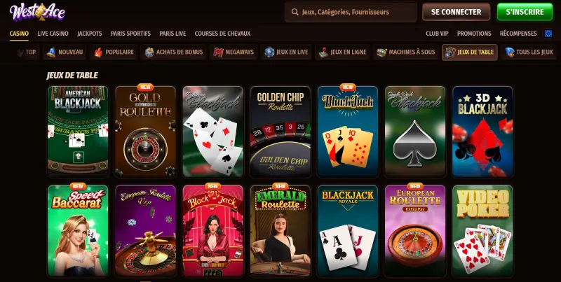 jeux de table sur westace