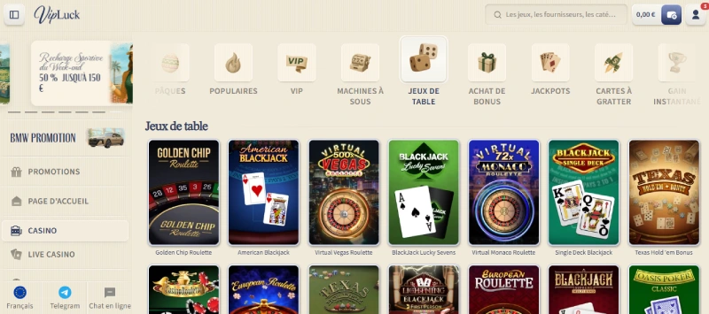 capture decran jeux de table vipluck
